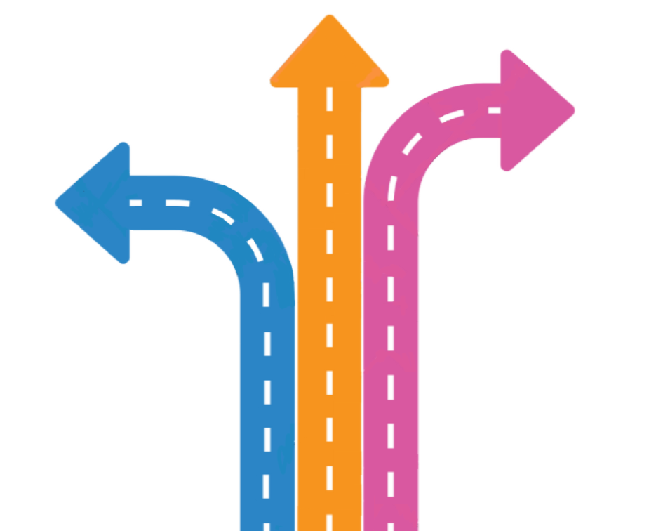 Decorative roads going in different directions.